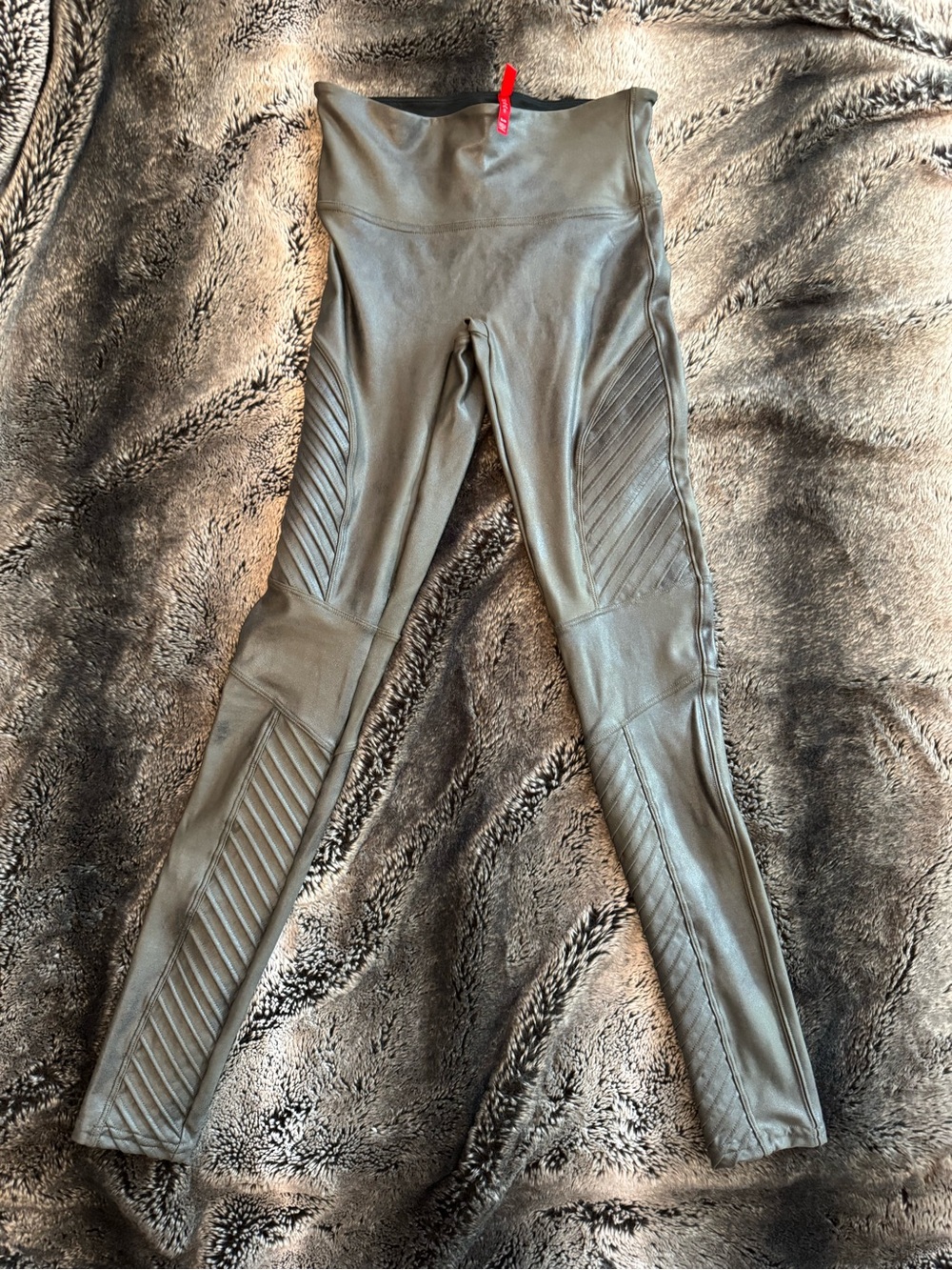 SPANX Slate Moto-Style Leggings
